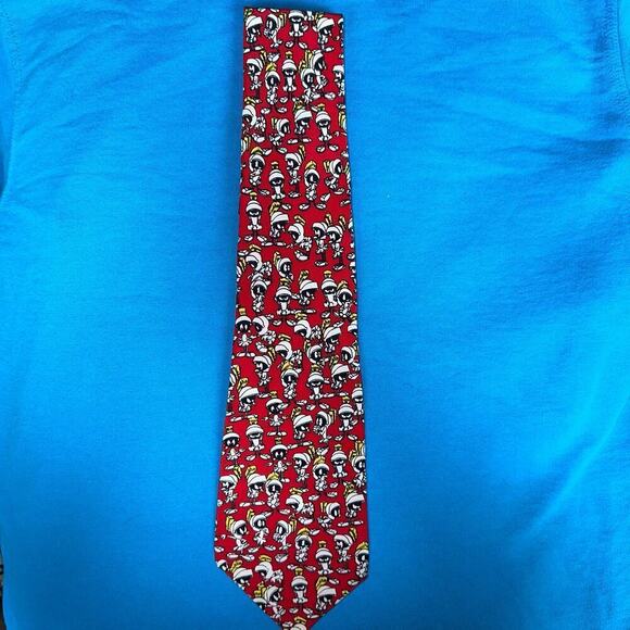 Vintage 1992 Looney Tunes by Balancine Silk Marvin The Martian Men’s Necktie - Picture 1 of 5